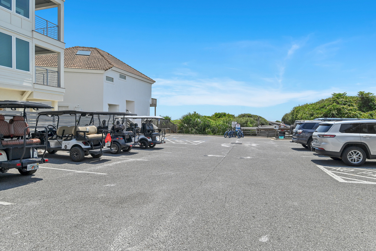 Golf Cart Parking and Restrooms at the new Seagrove Regional Beach Access