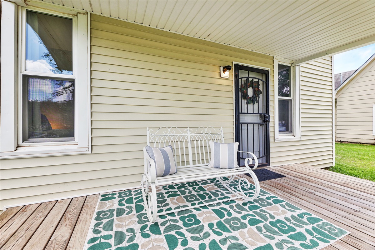 Front Porch for relaxing and watching the sunset.