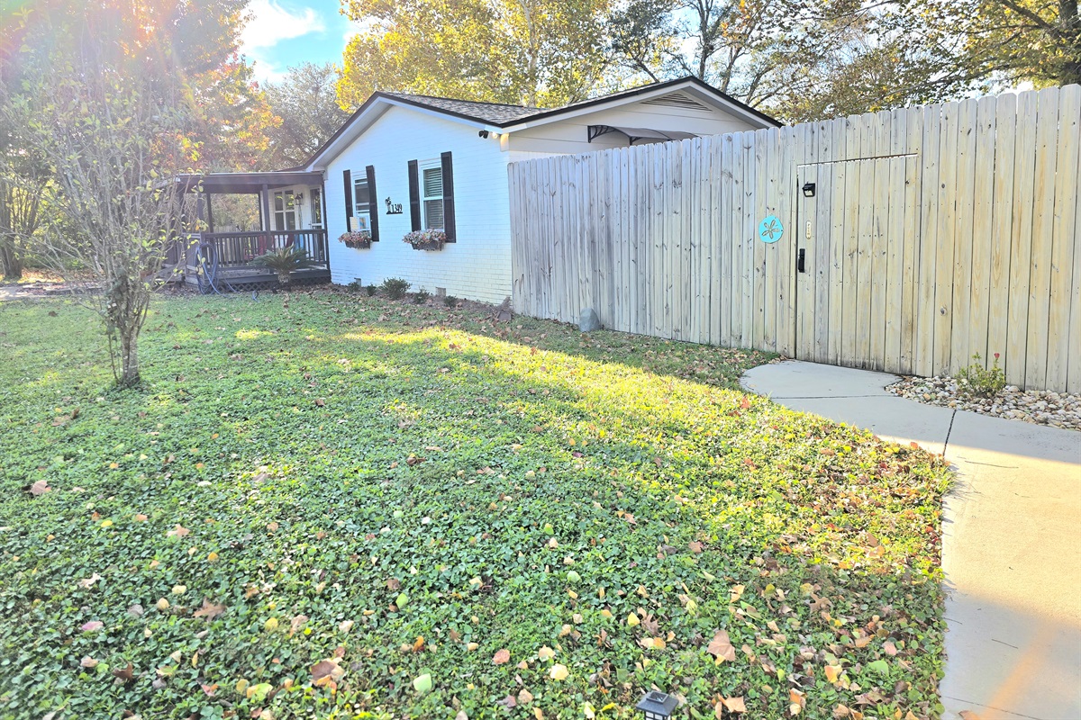 Driveway parking just in front of your gate.