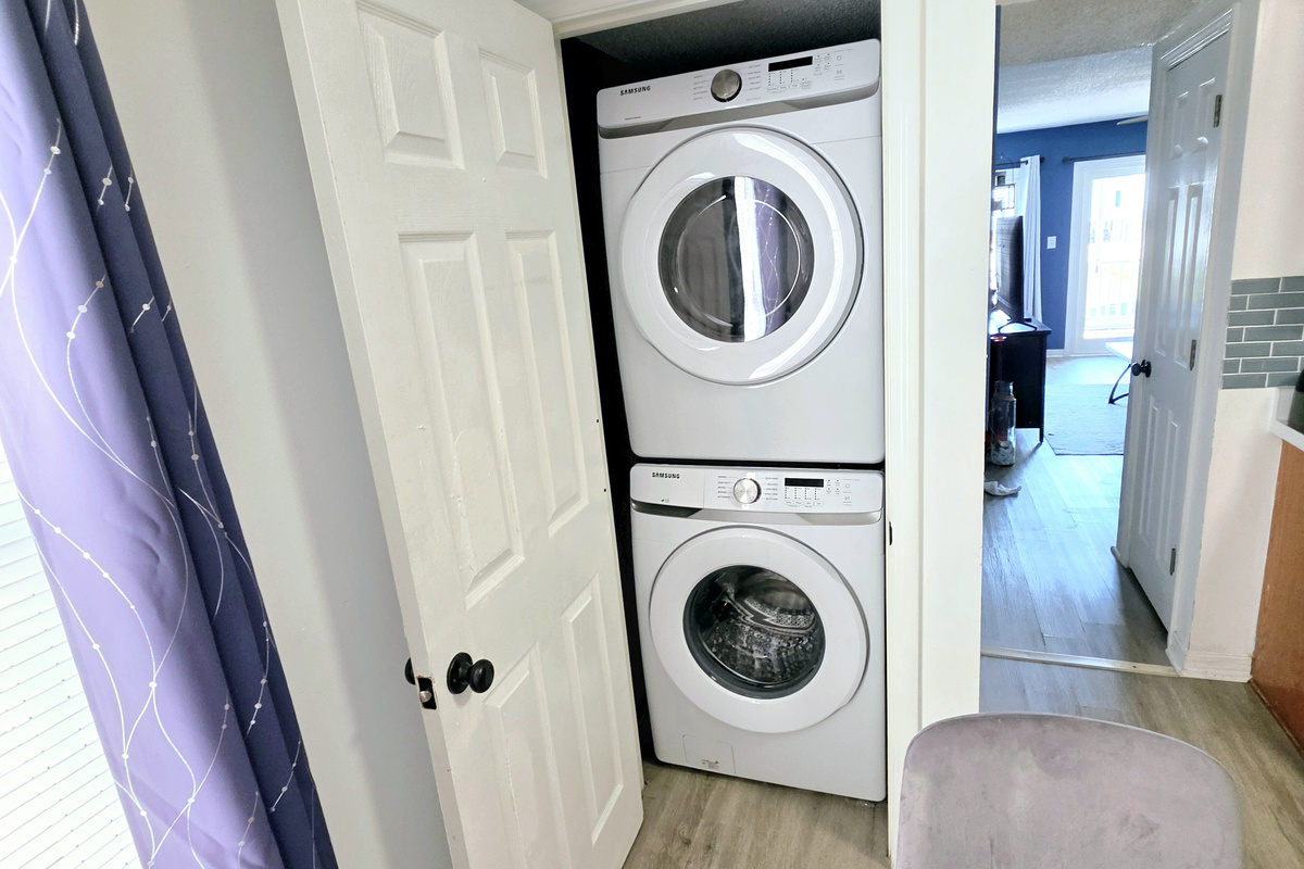 Stacked washer and dryer