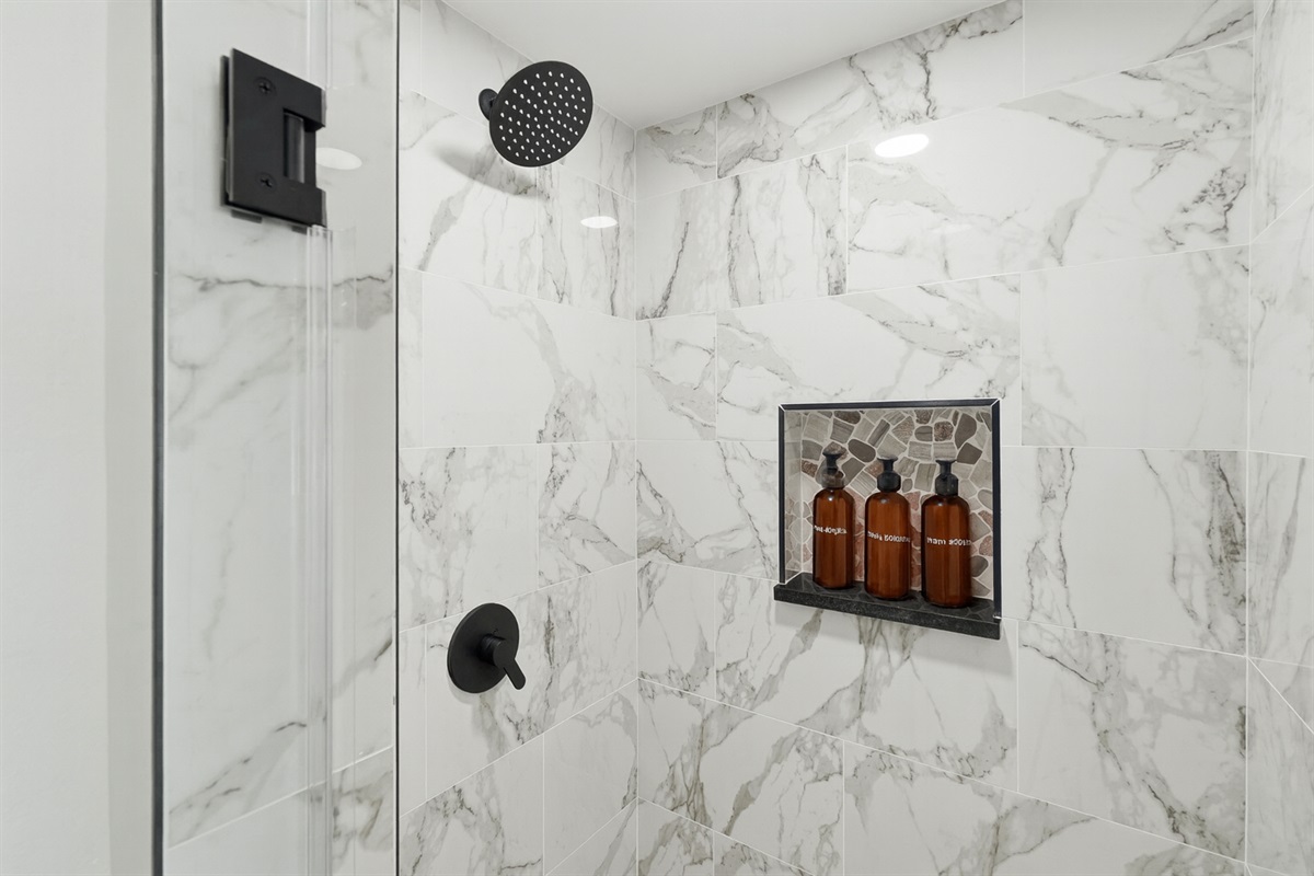 Thoughtfully stocked bathroom for your convenience