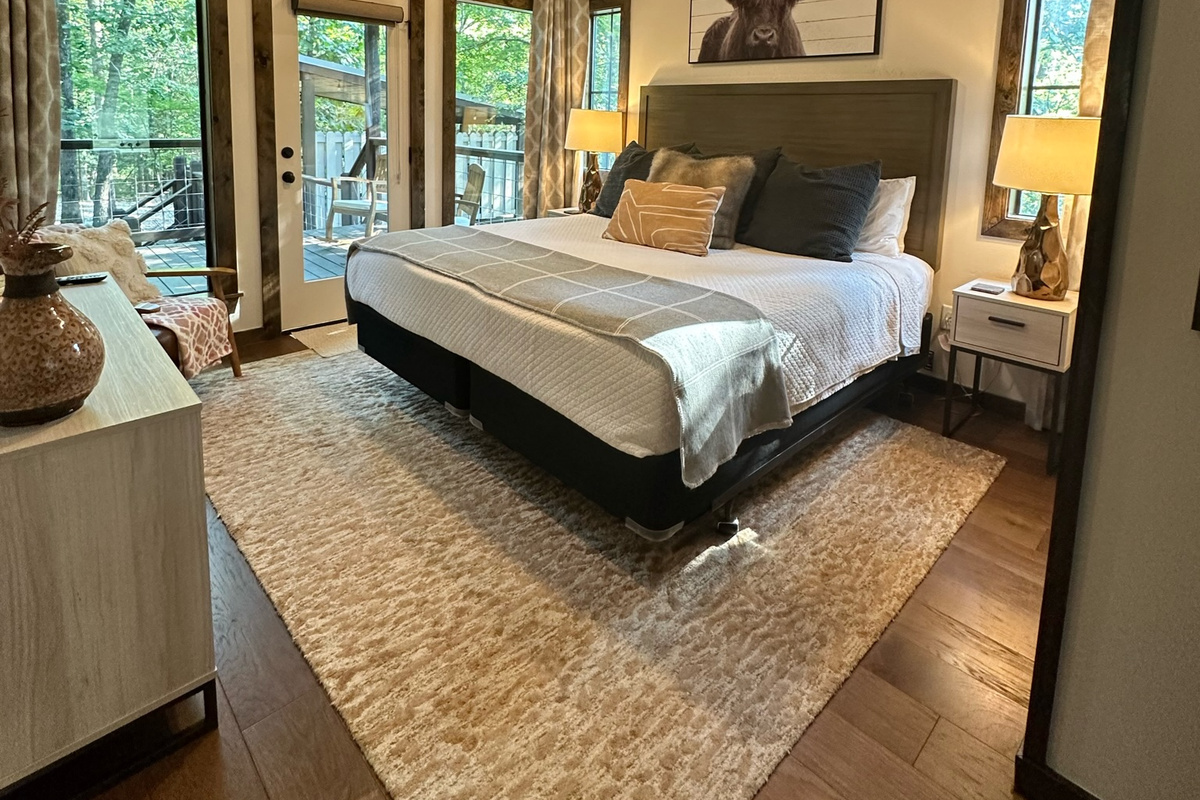 The master bedroom which features a very comfortable King mattress.