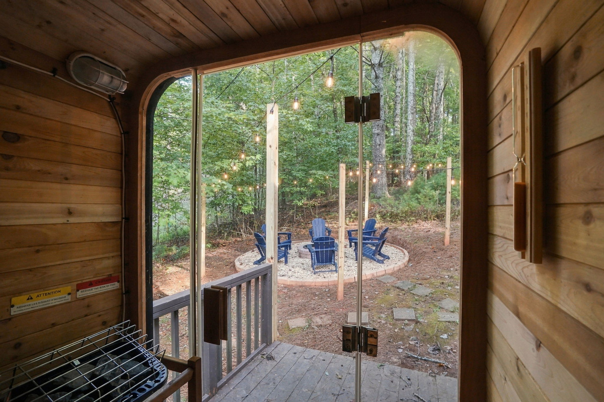 View from inside the sauna