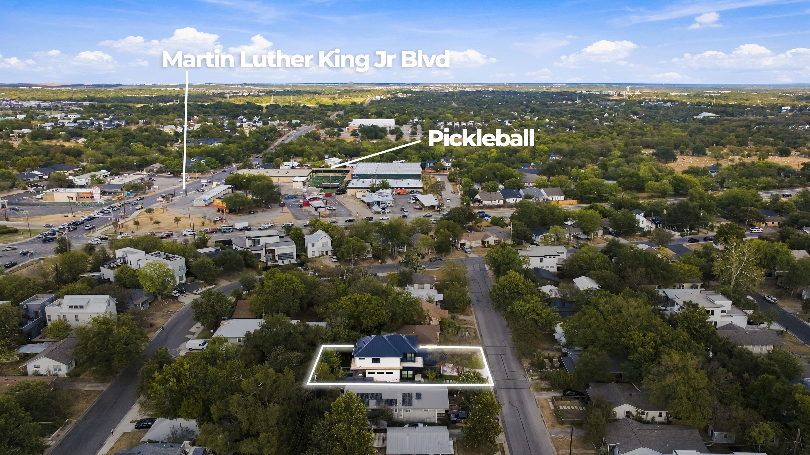A bird's-eye look at the home's location along the MLK corridor.