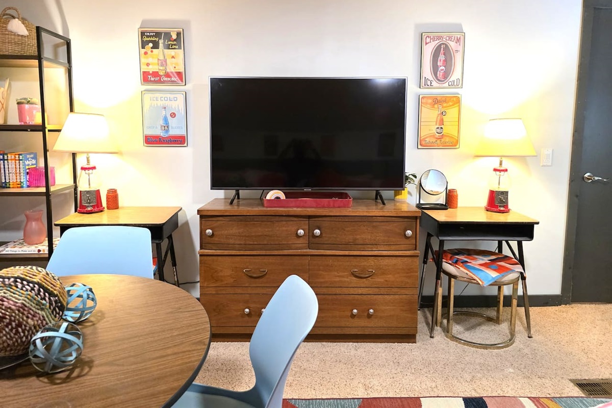 Upstairs movie lounge bedroom