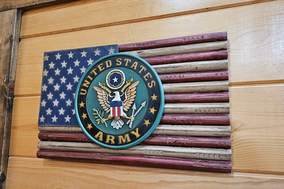 Honoring those who serve with a classic Army flag.