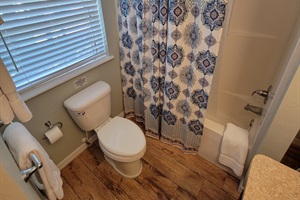 Bathroom with tub-shower combo