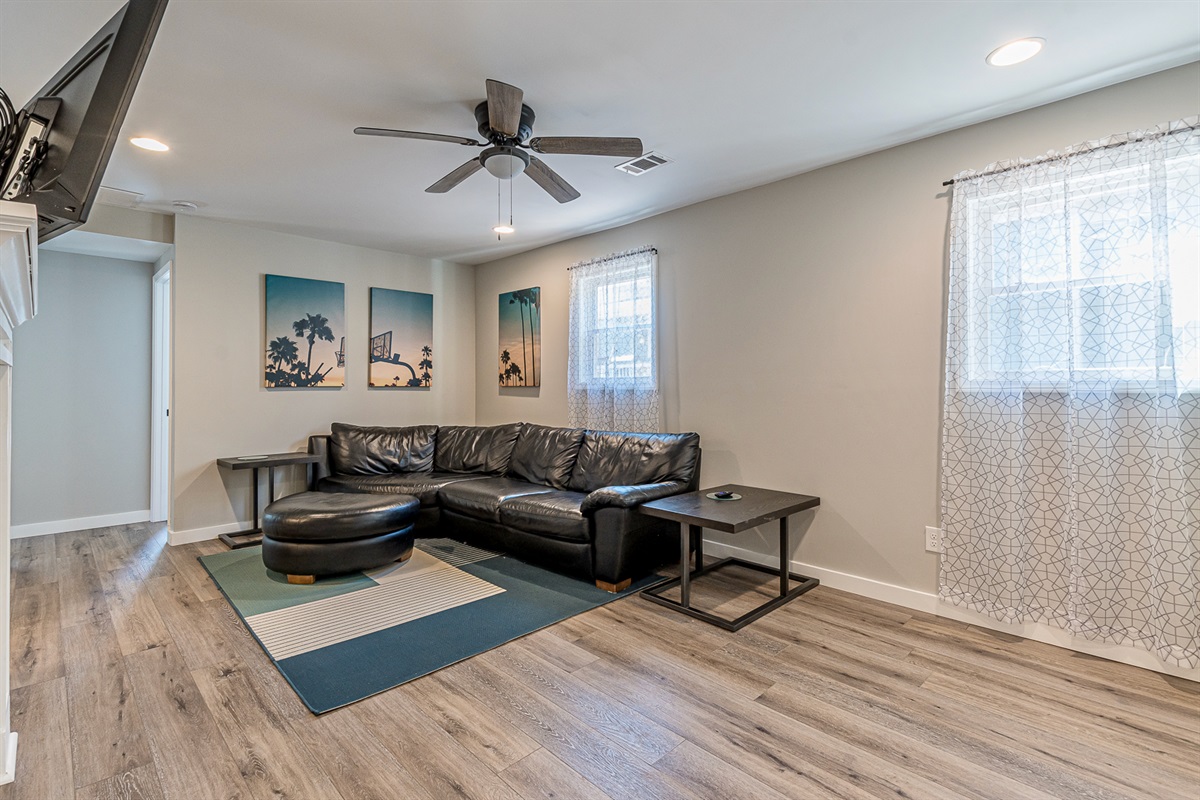 Catch up on your favorite shows on the large sectional