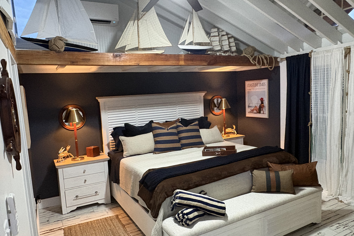 Fall asleep under the sails and wake up to the sound of the sea in the dreamy Sail room.