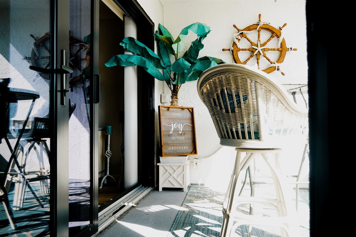 Screened with natural light and nautical flair.