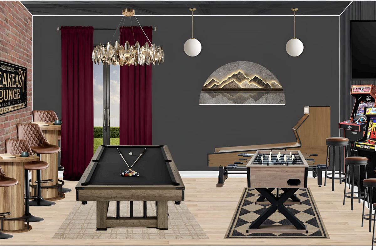 After hours, this is where the night continues.A preview of the speakeasy-inspired game lounge taking shape at Summit House.