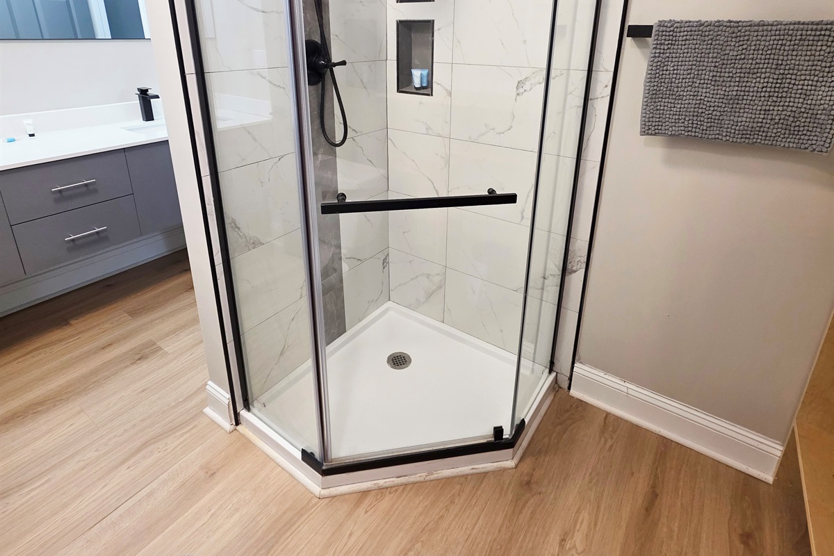 Upstairs Full Bath - (Jack & Jill) - Shower & Toilet with integrated Bidet attachment for added comfort.