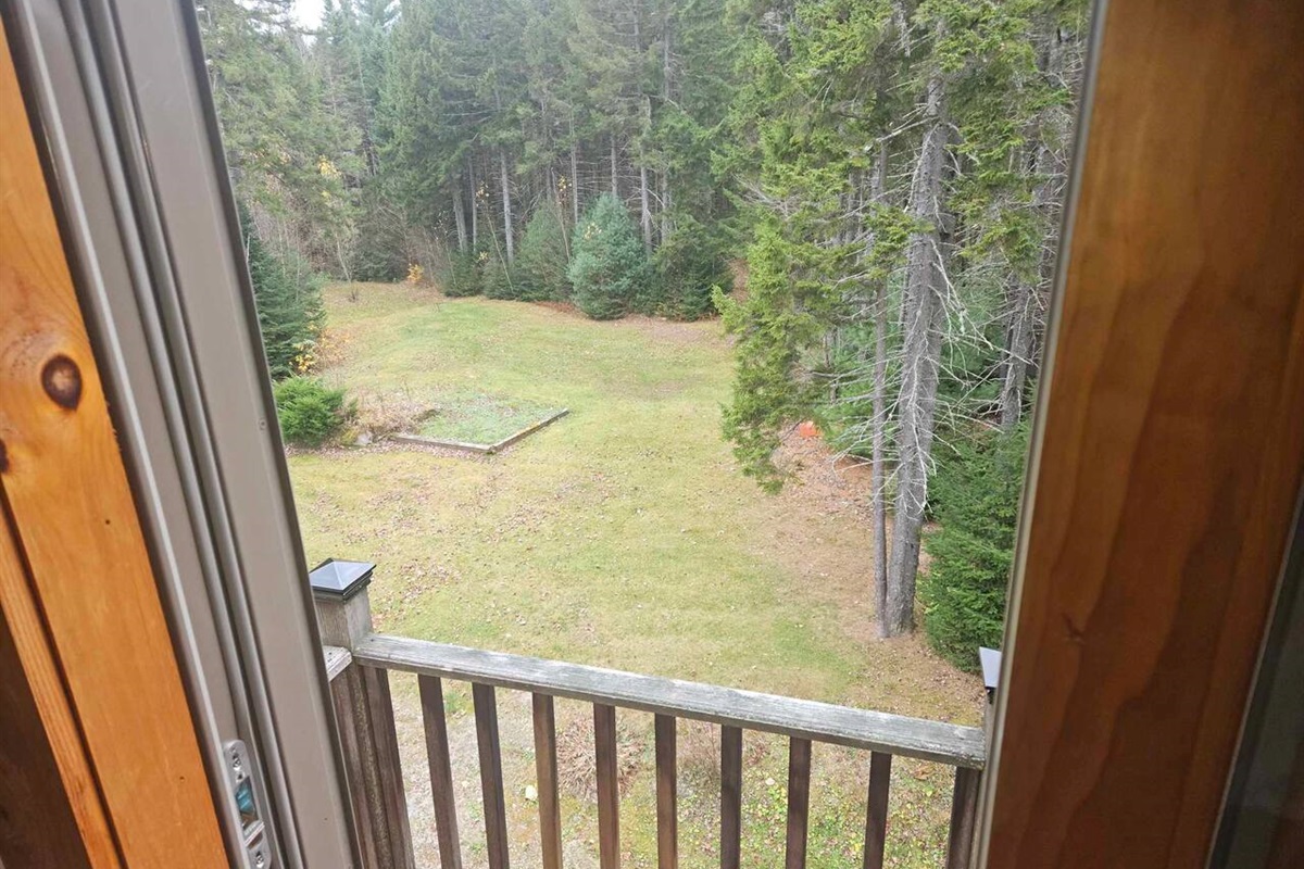 Enjoy the view from the private deck attached to the master bedroom of the second home on the property! 