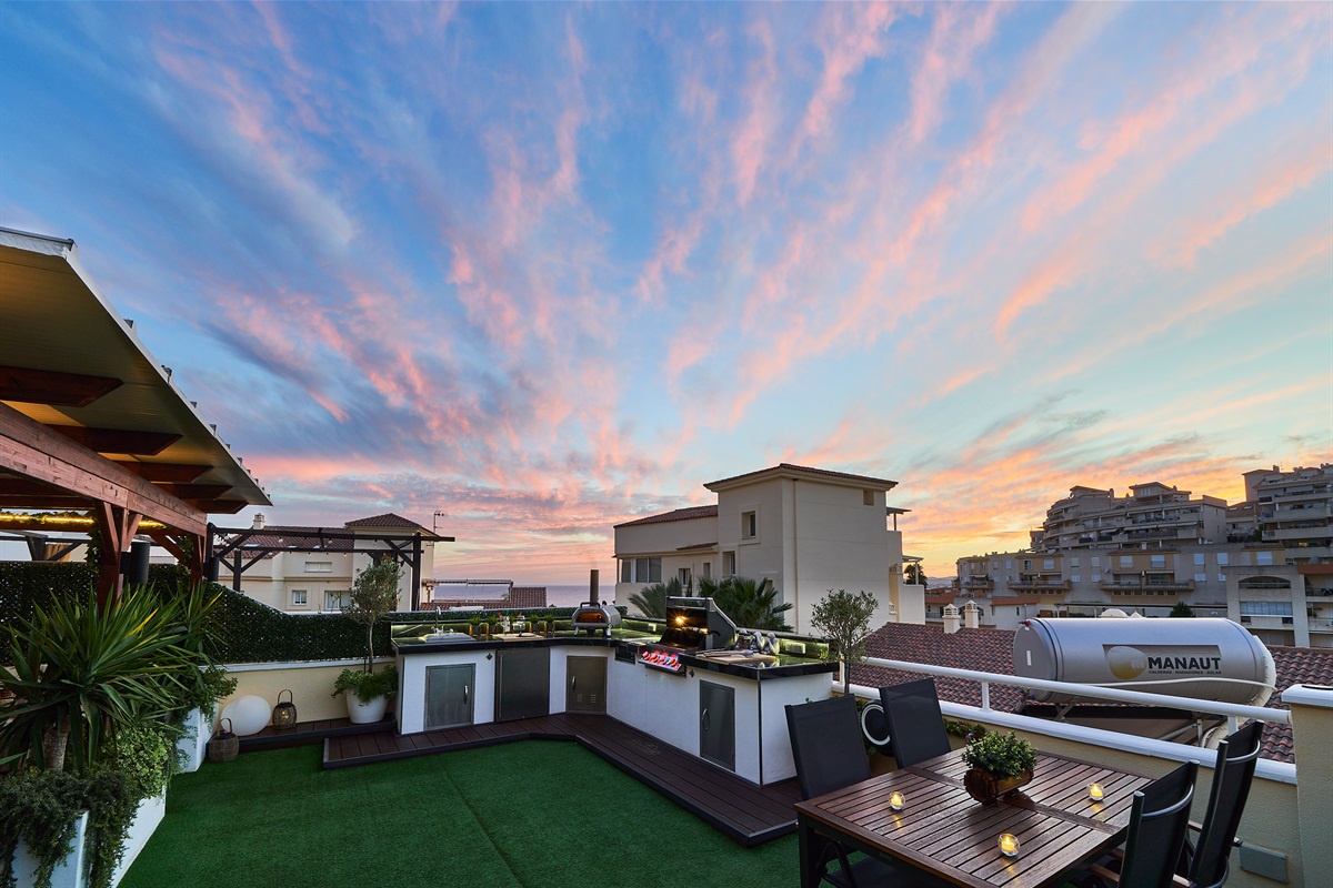 Your private rooftop oasis with sea views, glowing sunsets, and elegant design. Enjoy wine at dusk or sunshine by day in the perfect blend of comfort, style, and Mediterranean charm.