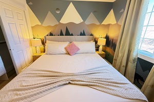 A serene mountain-inspired retreat with cozy decor, soft lighting, and a peaceful ambiance for ultimate relaxation.