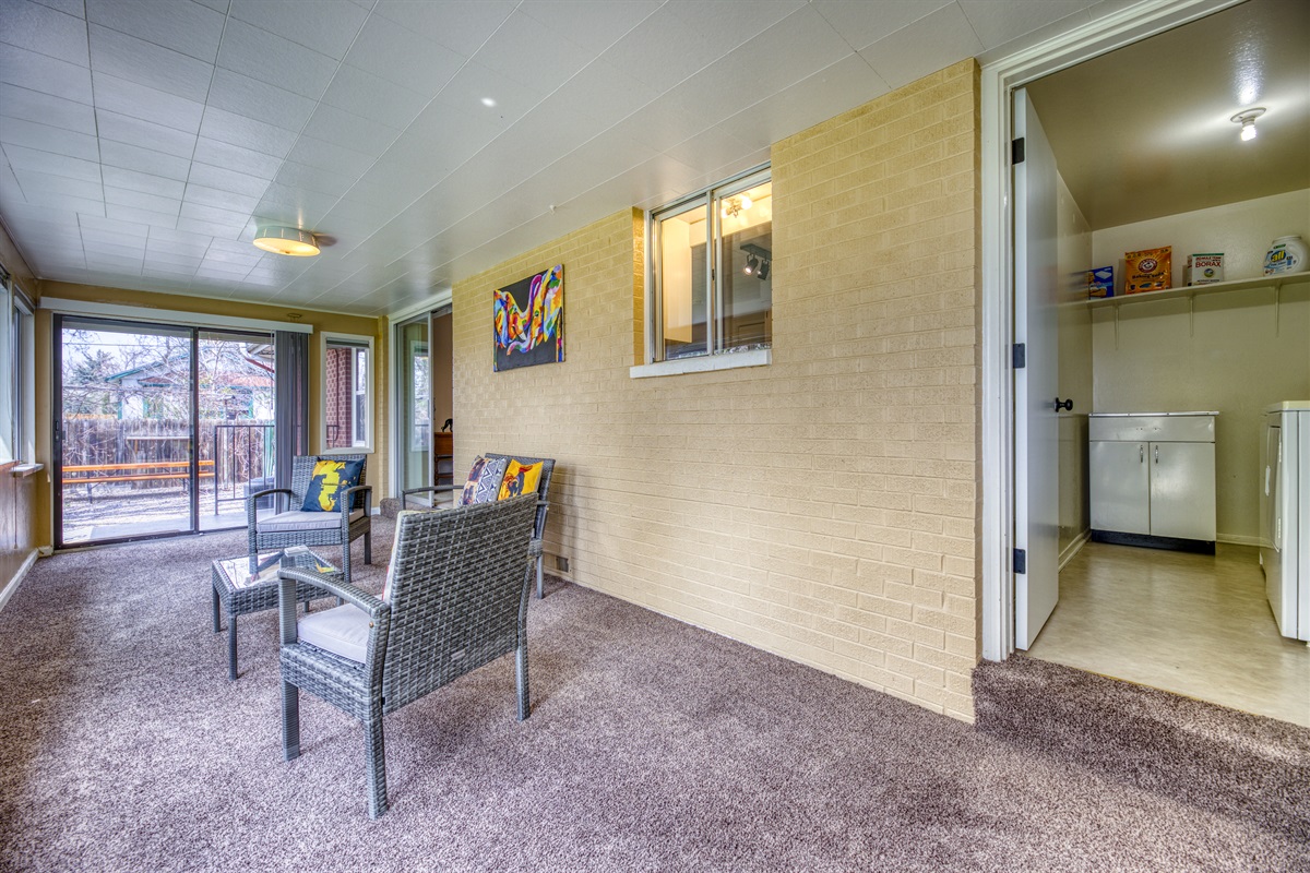 Laundry room (3 in the home) and sunroom - Suite 35A