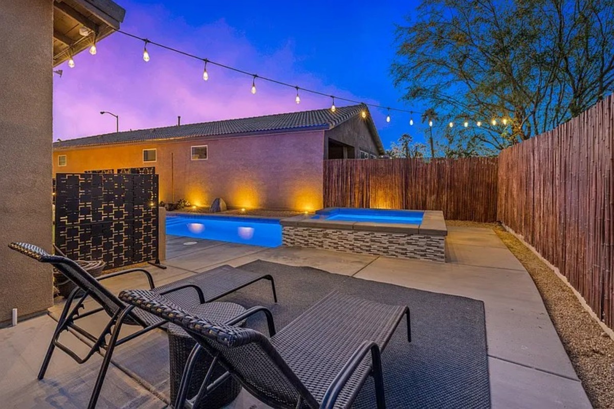 Enjoy the evening sky while relaxing