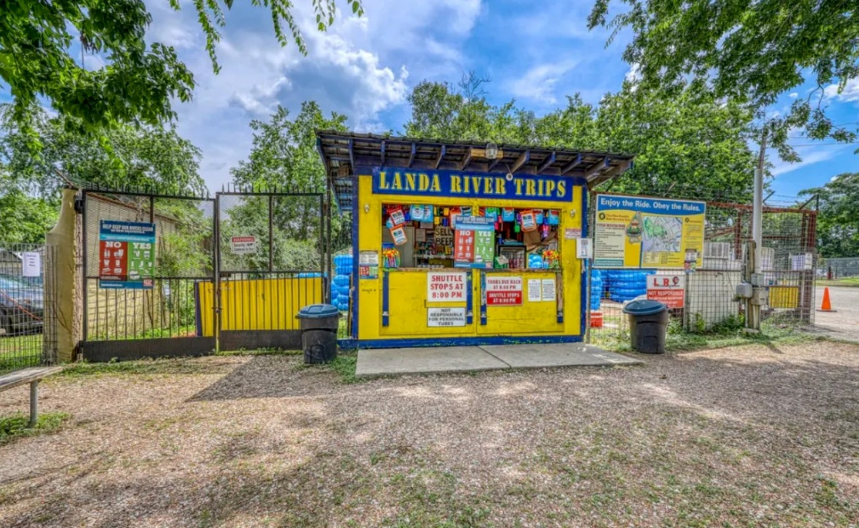 Tubing Outfitters right outside our gate