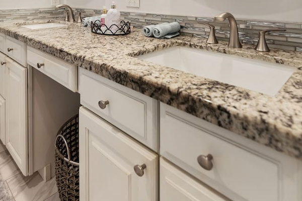Master Bath has double sinks and plenty of drawers