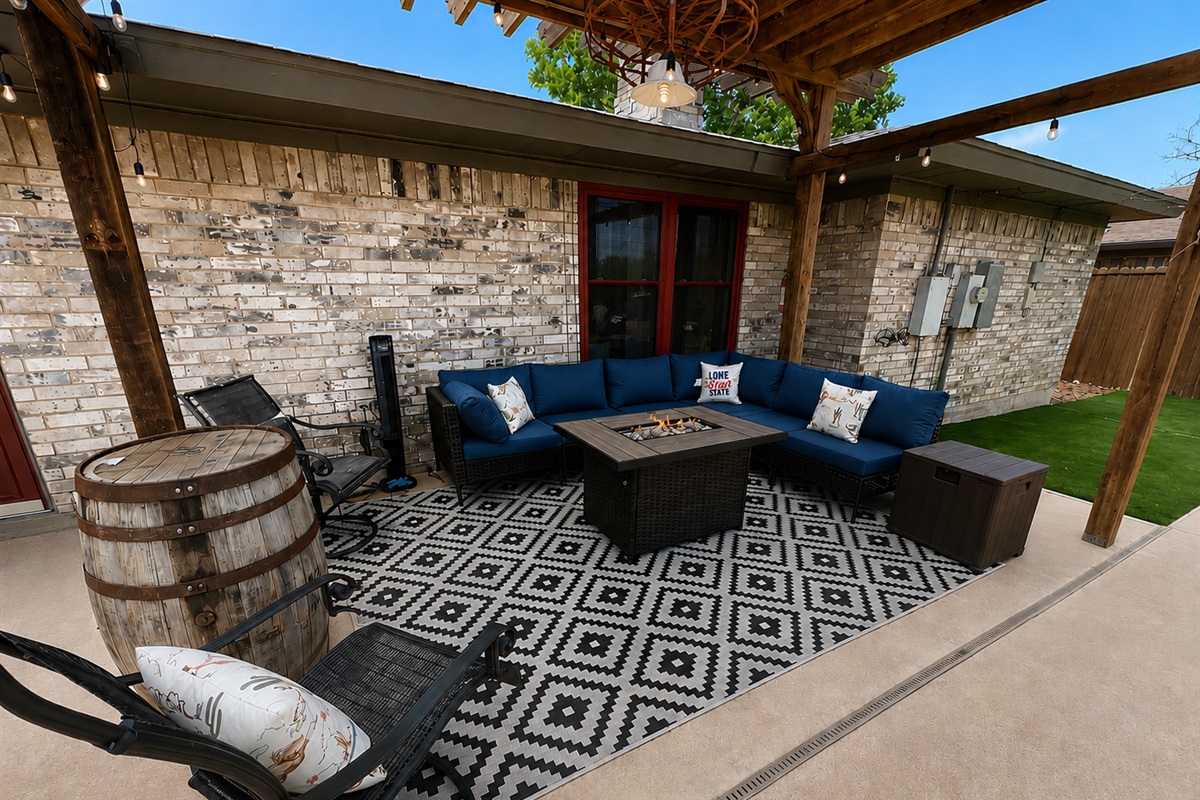 Relax by the Fire pit under the covered pergola