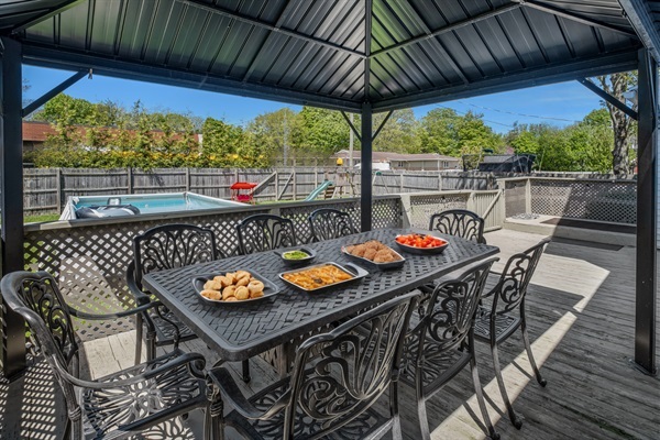 Savor peaceful outdoor meals on the back deck as the kids play freely and safely in the fully fenced yard