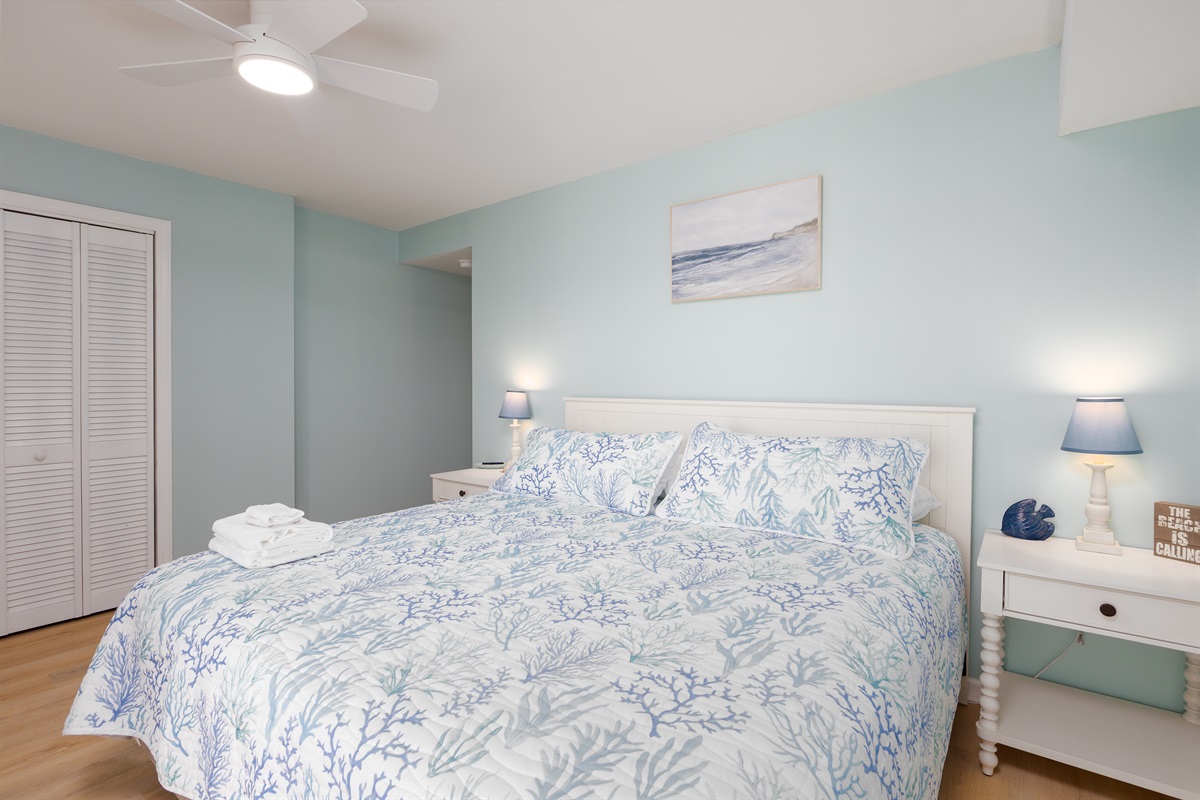 King-size bed in master bedroom