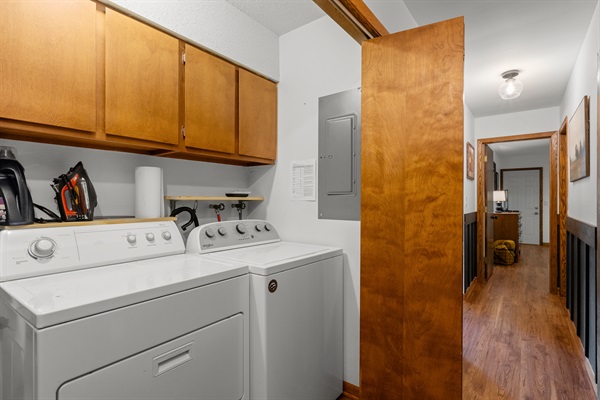 Laundry: washer and dryer located in main hallway to the bedrooms