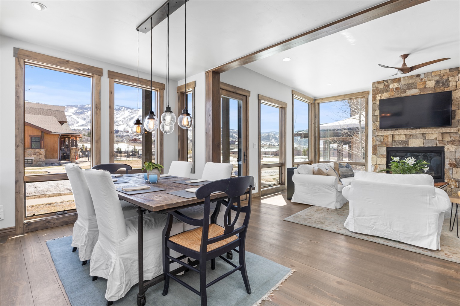 Main Level Living Room & Dining Room