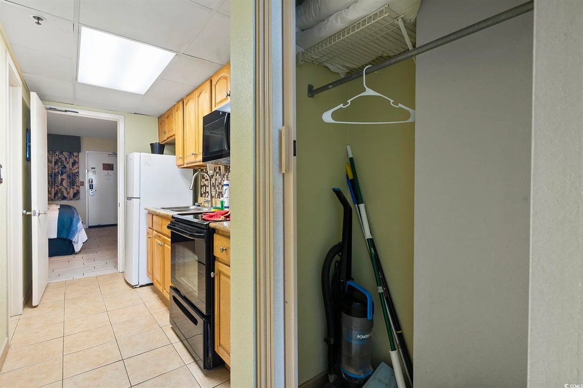 Bright and functional kitchen perfect for cooking after a day at the beach