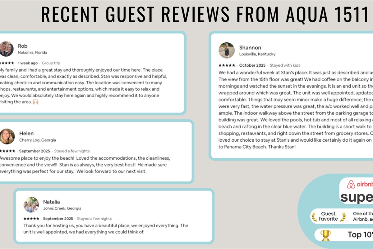 Recent reviews from happy guests show that you are in good hands!