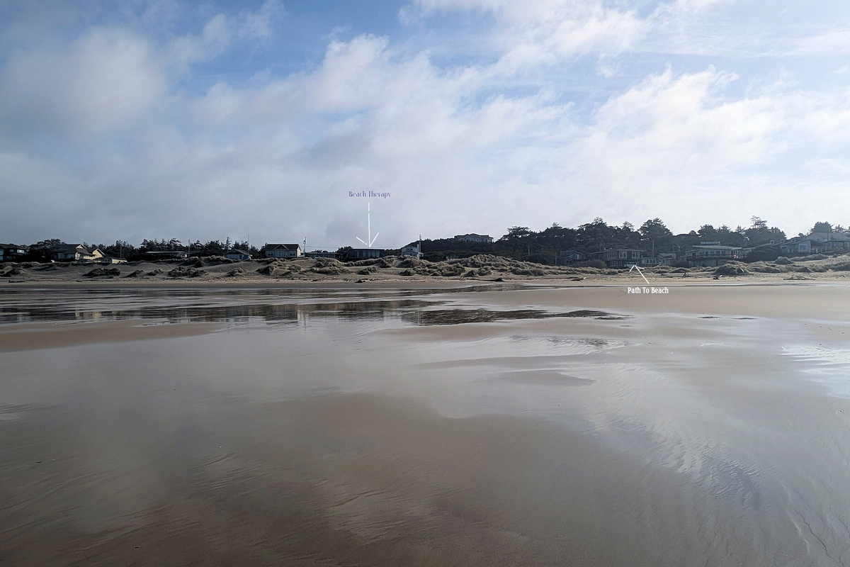 on the beach - house and path