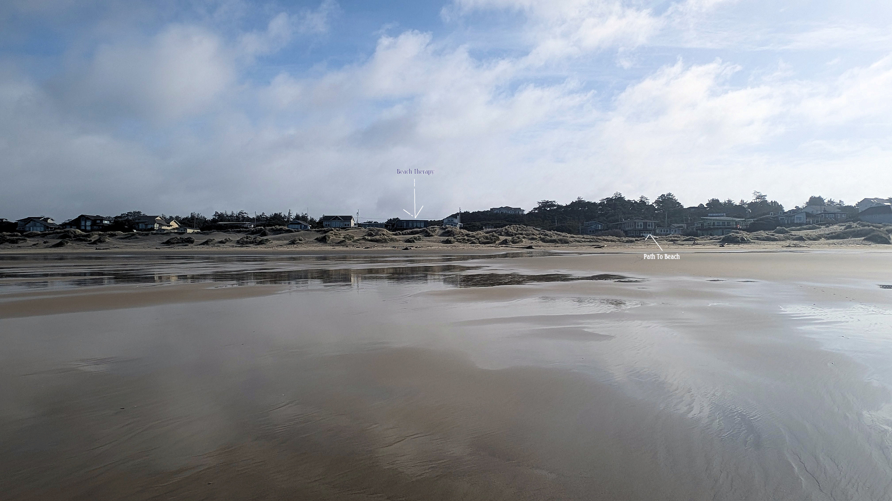 on the beach - house and path