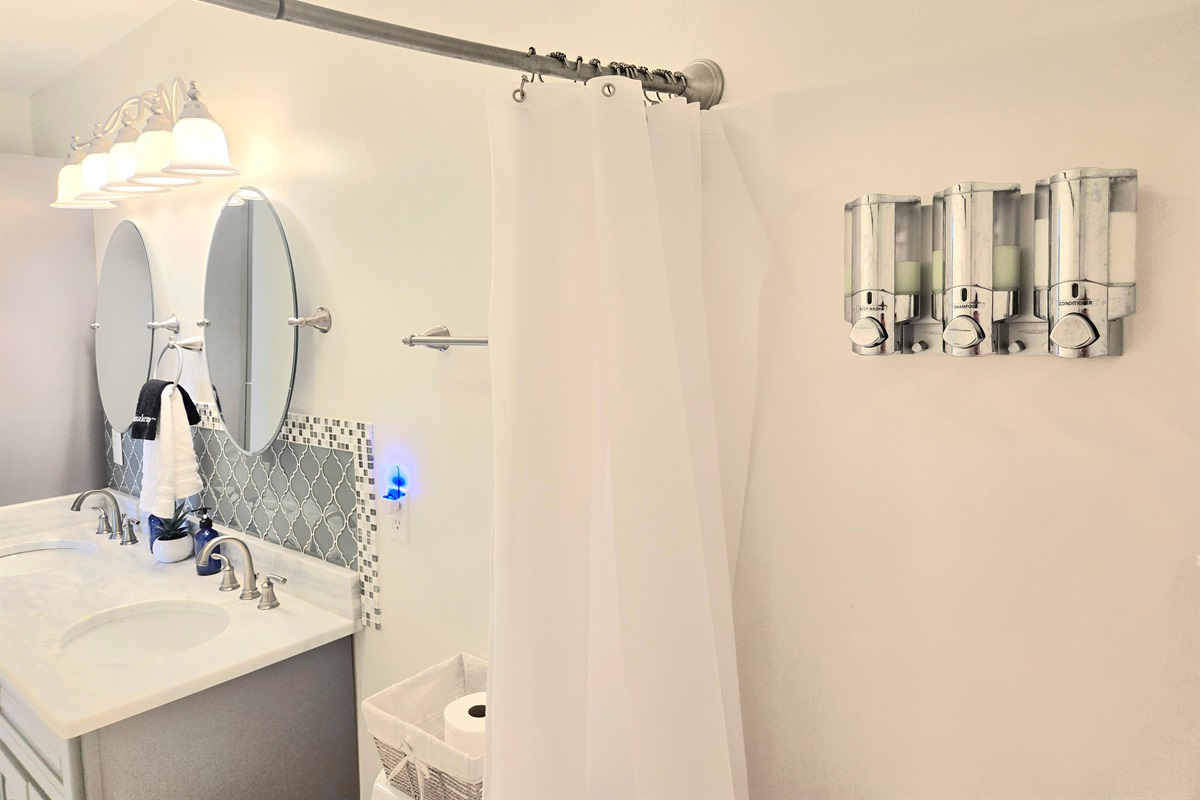 Guests enjoy the convenience of bath soaps provided in each shower