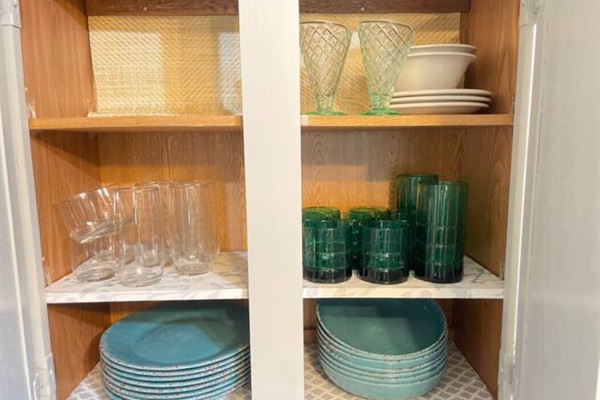 Casual dinnerware in case you want to eat outside or watch TV in the living room