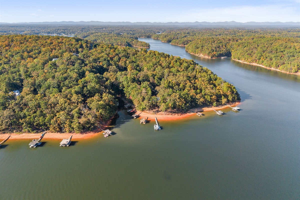 Aerial view of your cove on Lake Lanier.