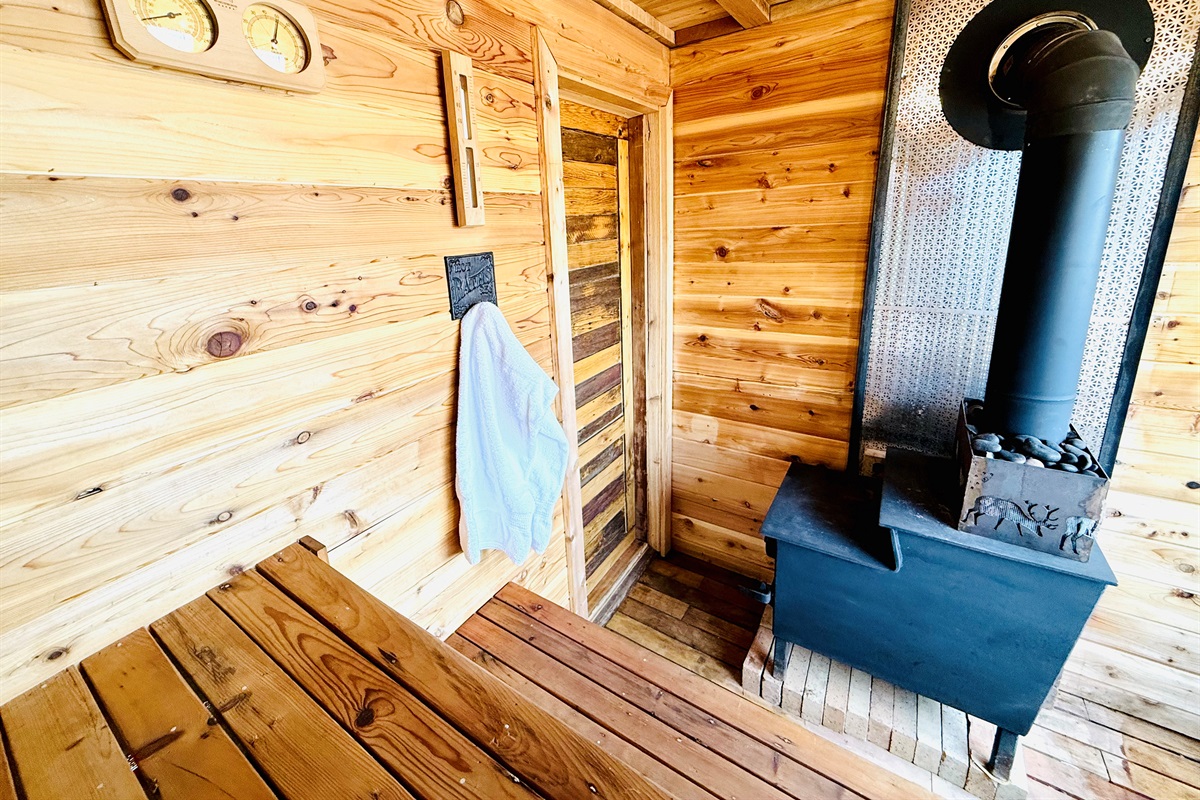 Wood burning sauna
