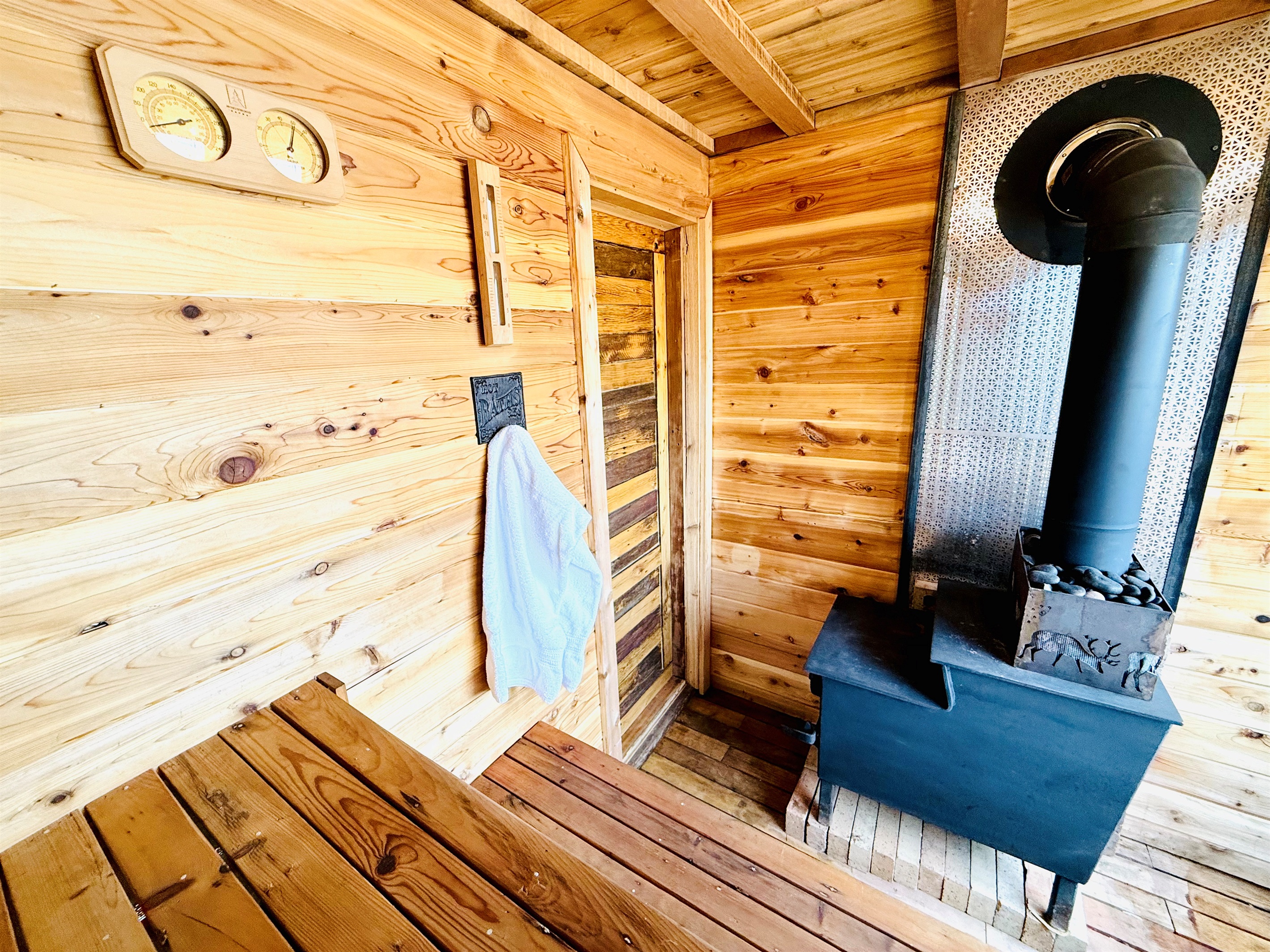 Wood burning sauna