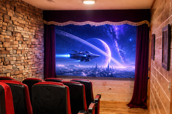 Private movie theater, Majestica Lodge