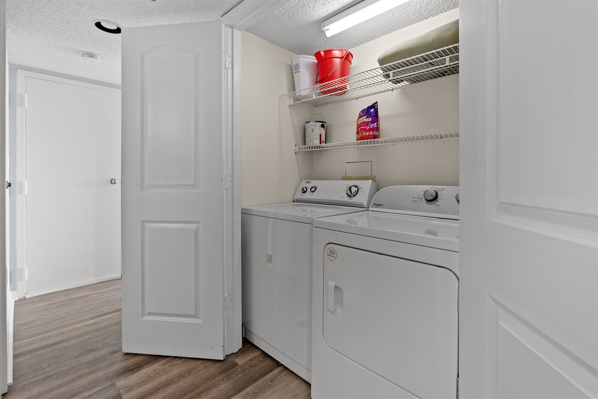 Full sized washer and dryer for your use