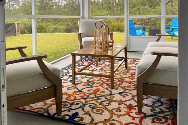 Relax with your morning coffee on the screened-in back porch!