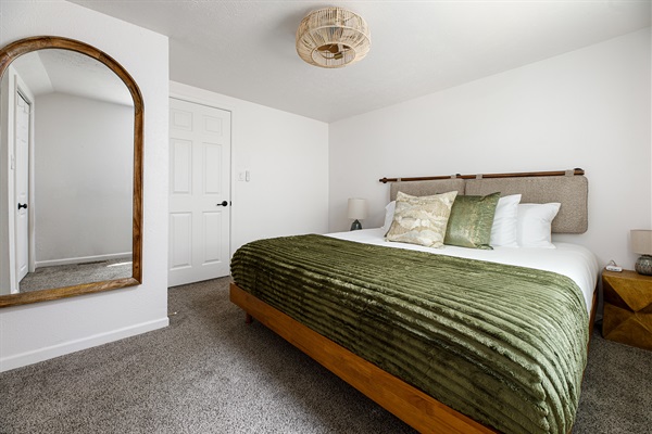 Our king bedroom upstairs has the same great features.