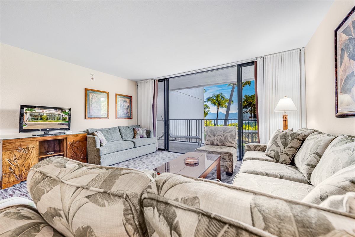 More ocean views from the living room and sofa bed