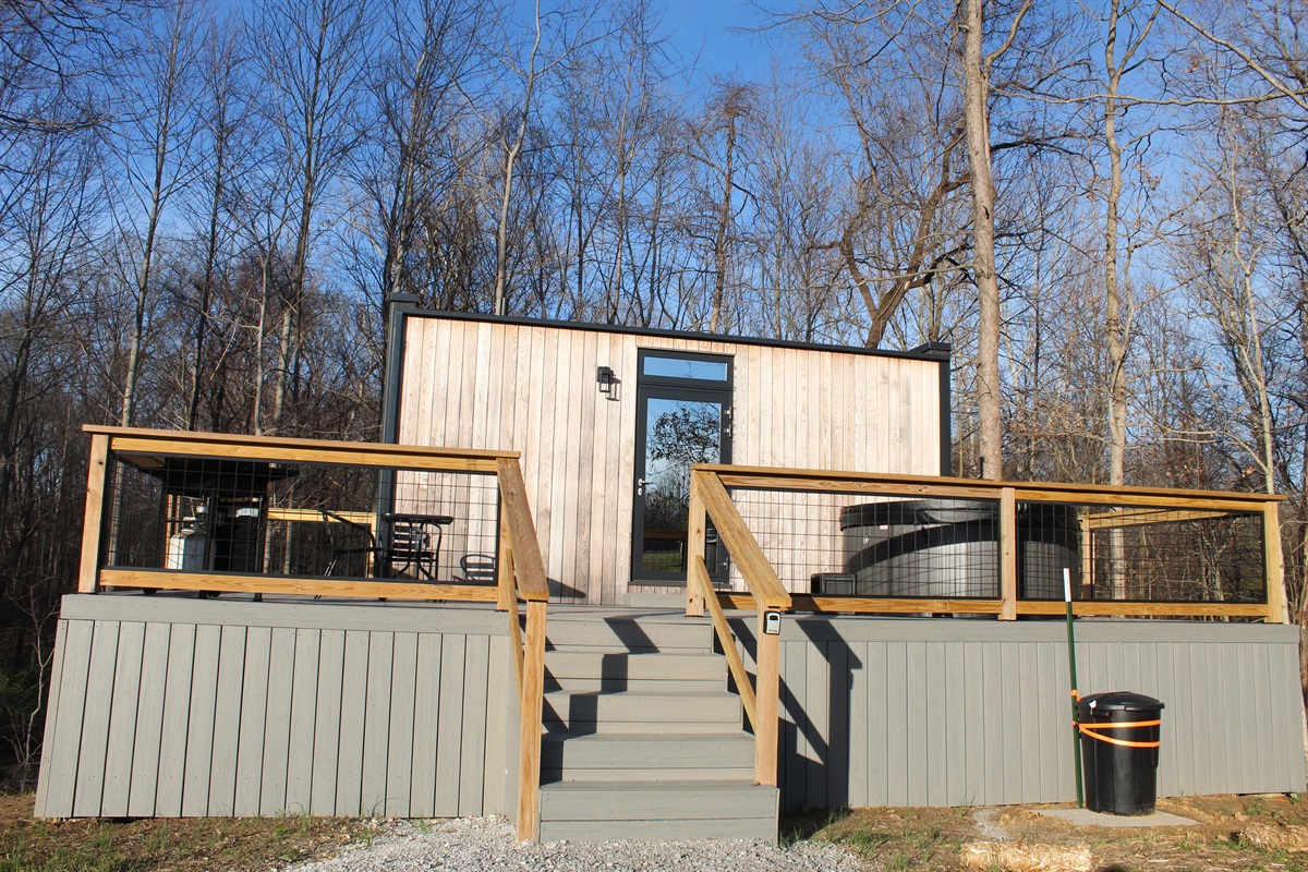 View of the front of the cabin.