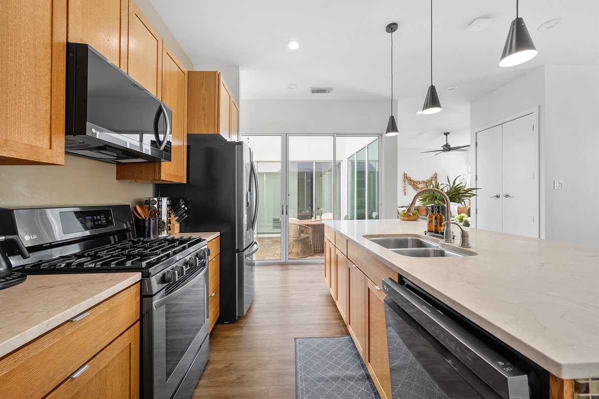 Have your dinner in the courtyard just next to the kitchen.