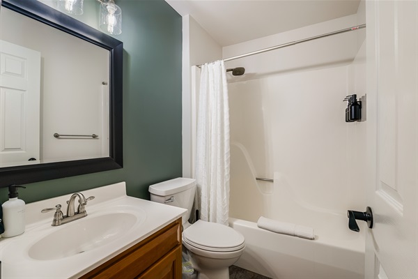 Convenient full bath upstairs, perfect for family and guests.