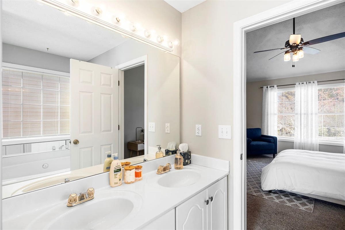 Spacious master bathroom.