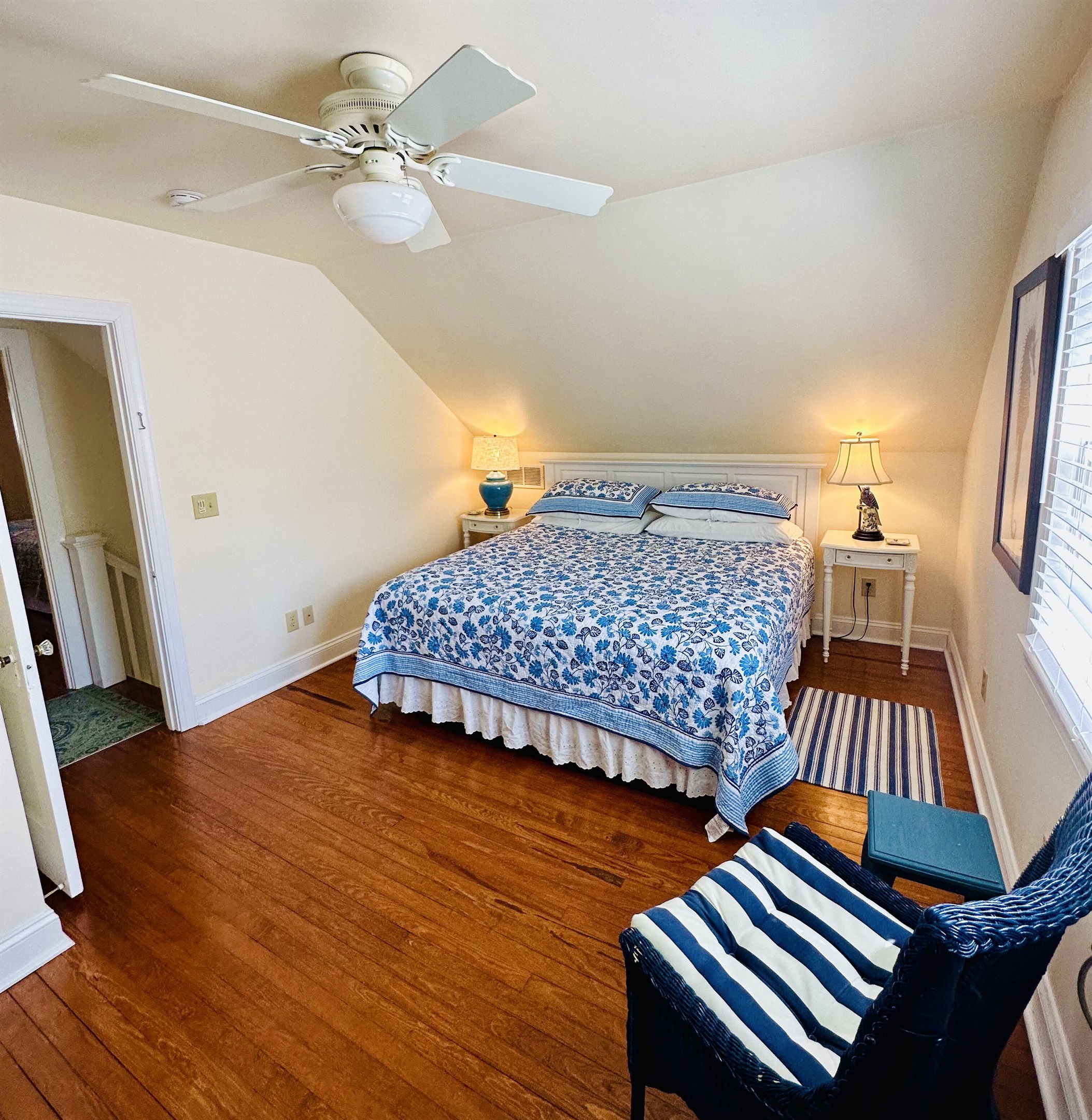 Spacious Second Floor King Bedroom with television 