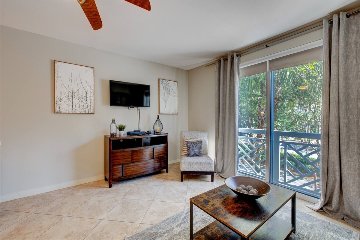 Mounted smart TV has access to all the major streaming services and apps