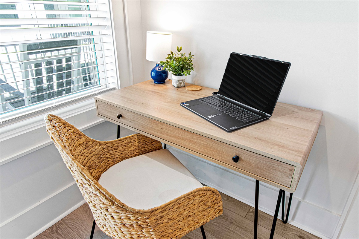 If you must work while on vacation, we have got you covered! Super fast WiFi as well.