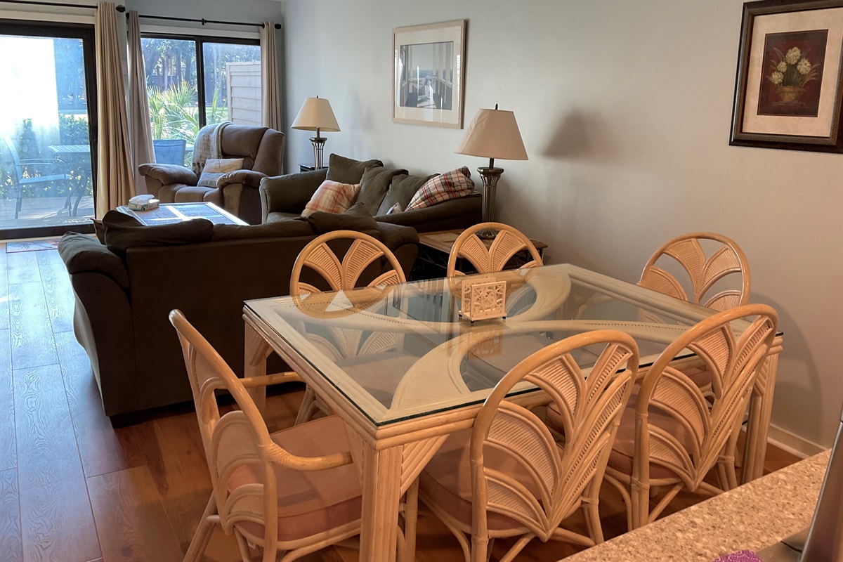 Dining room and Living room opening to deck - golf view